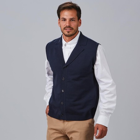 CHALECO CUELLO SOLAPA ABOTONADO HOMBRE