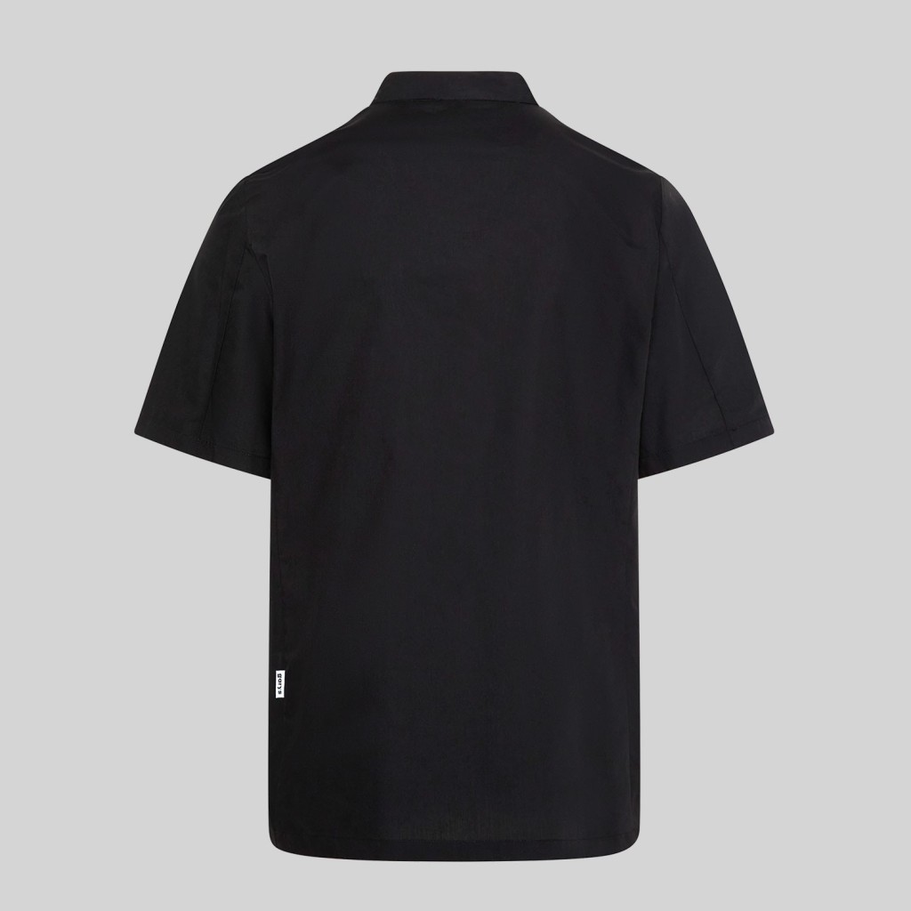 Chaqueta cocina unisex negra manga corta popelín | WORKERS UNIFORMES