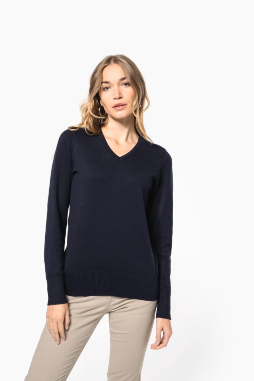 ersey Cuello de Pico Mujer Kariban K966 | Corte Entallado Corporate | Workers Uniformes
