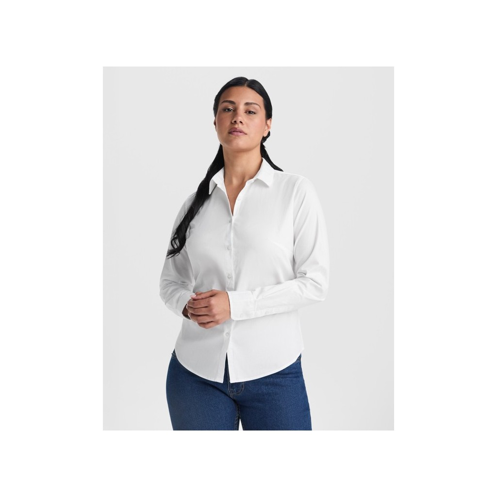 Camisa mujer manga larga elastano Roly Moscú CM5505 | WORKERS UNIFORMES