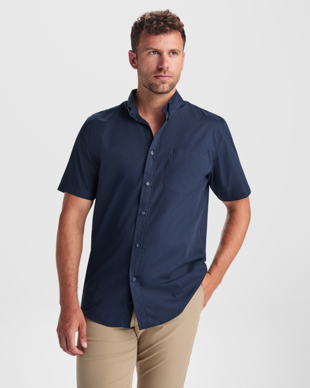 Camisa hombre manga corta popelín Roly CM5503 | WORKERS UNIFORMES