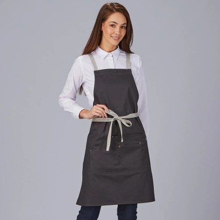 Delantal peto con tirantes contraste 88x74 cm | Workers Uniformes