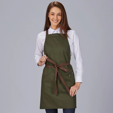 Delantal peto con tirantes contraste 88x74 cm | Workers Uniformes