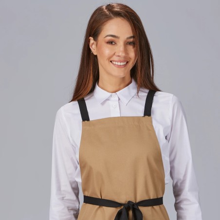 Delantal peto con tirantes contraste 88x74 cm | Workers Uniformes