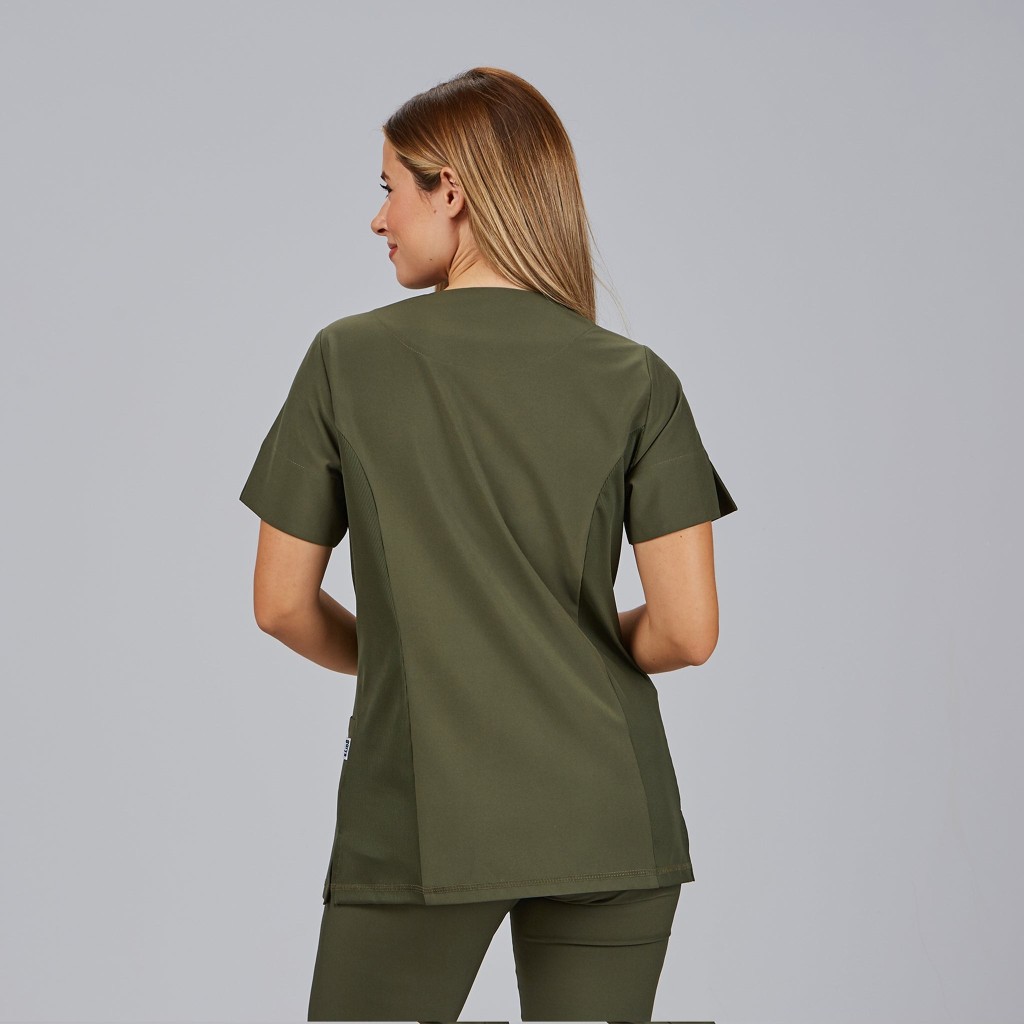 Blusa sanitaria mujer Jana escote caja cómoda | Workers Uniformes