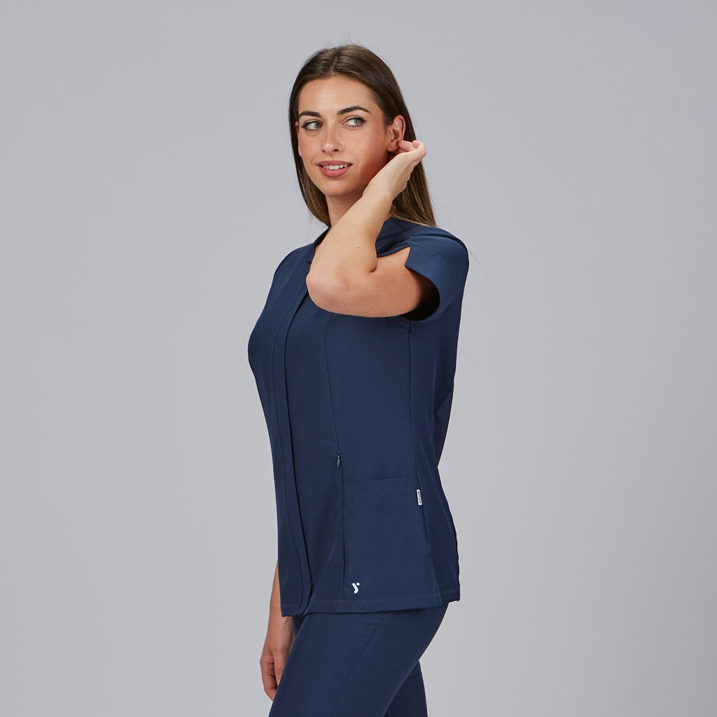 Blusa sanitaria mujer Jana escote caja cómoda | Workers Uniformes