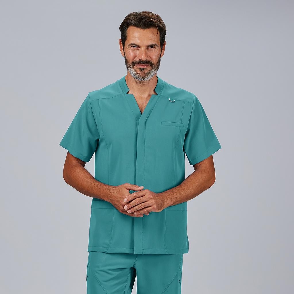 Blusa sanitaria hombre Alfred abierta cómoda | Workers Uniformes