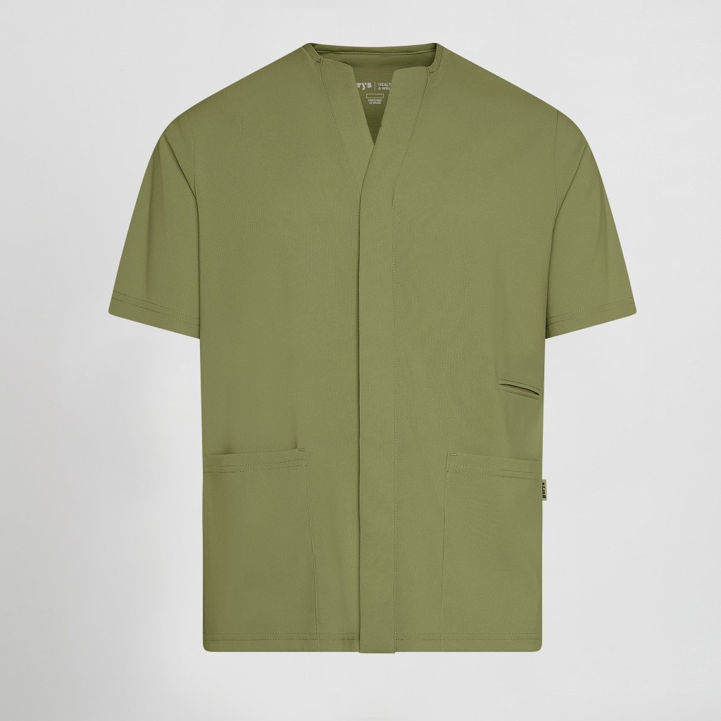 Blusa sanitaria hombre Alonso cuello pico cómoda | Workers Uniformes