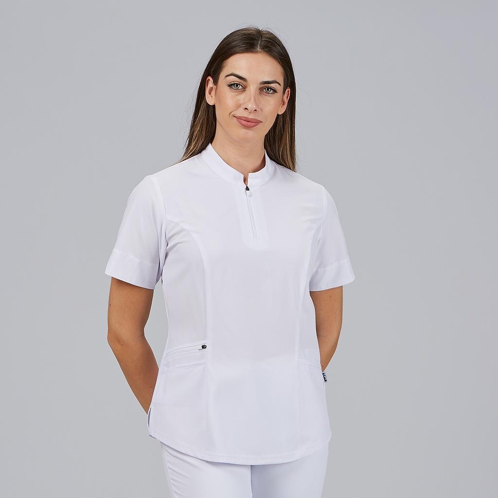 Blusa sanitaria mujer Mara con cremallera cómoda | Workers Uniformes