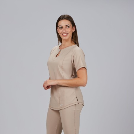 Blusa sanitaria mujer María escote lágrima cómoda | Workers Uniformes