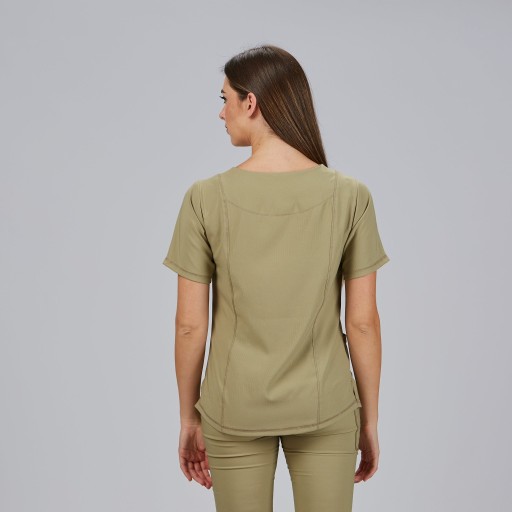 Blusa sanitaria mujer María escote lágrima cómoda | Workers Uniformes 2