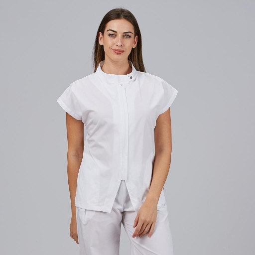 Blusa sanitaria mujer Musa con cremallera cómoda | Workers Uniformes 2