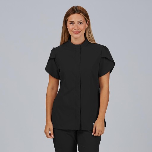 BLUSA MUJER BOTON OCULTO M/C LINA 2