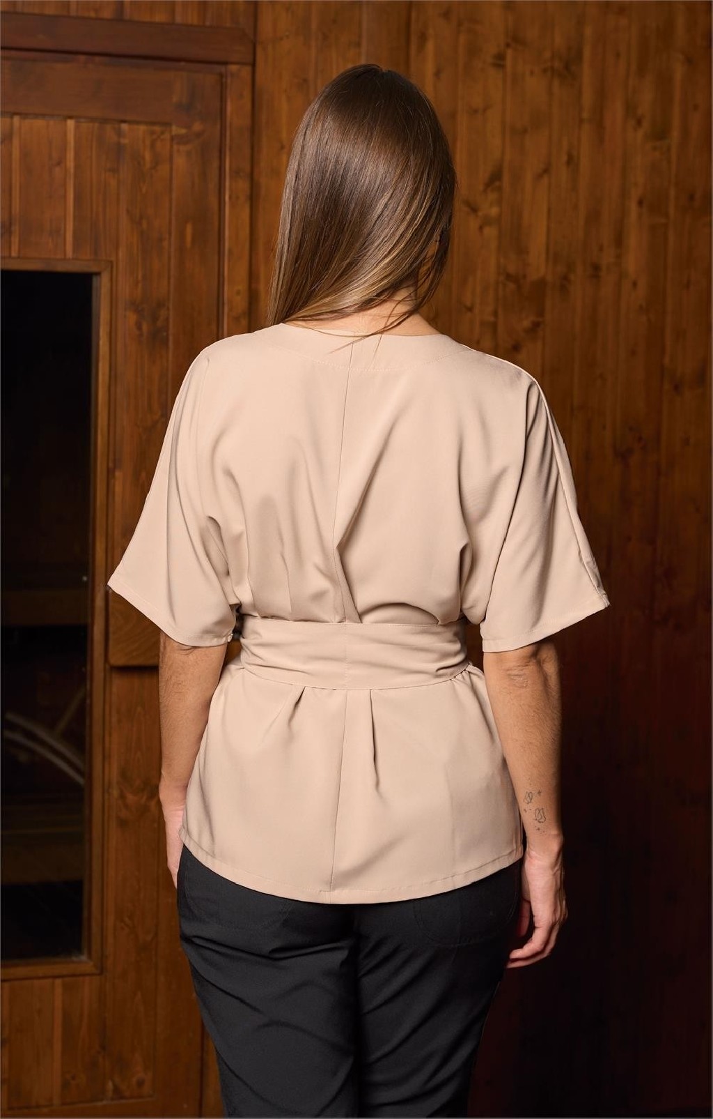 CASACA SEÑORA TIPO KIMONO CIERRE CON BROCHE